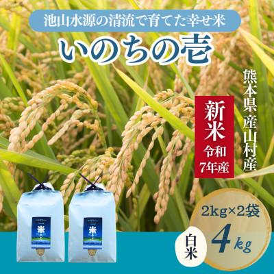 ふるさと納税 産山村 【令和7年産】池山水源の清流で育てた幸せ米　いのちの壱　白米(2kg×2袋)