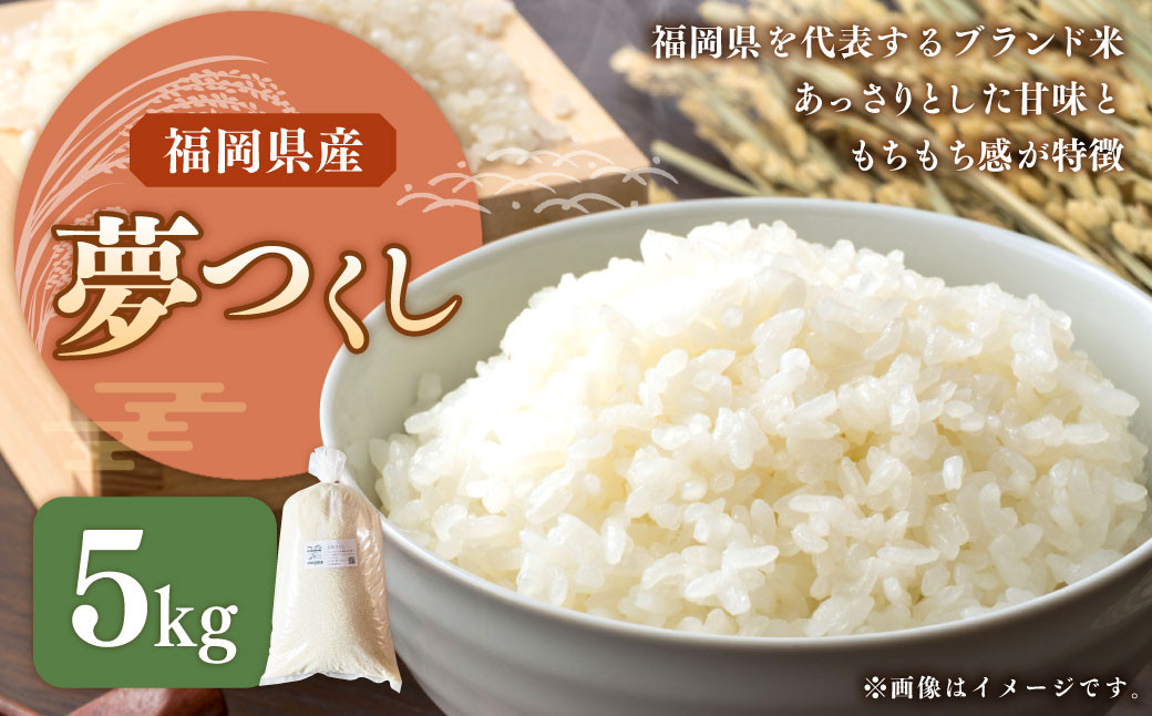 
                  【令和8年産】福岡県ブランド米「夢つくし」5kg 米 お米 白米 うるち精米 精米 ライス ブランド米 ご飯 ごはん 料理 調理 食べ物 九州 福岡県 岡垣町 【2026年9月発送】
                