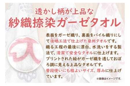 ガーゼタオル 『泉州タオル』紗織捺染 ガーゼタオル 10枚セット