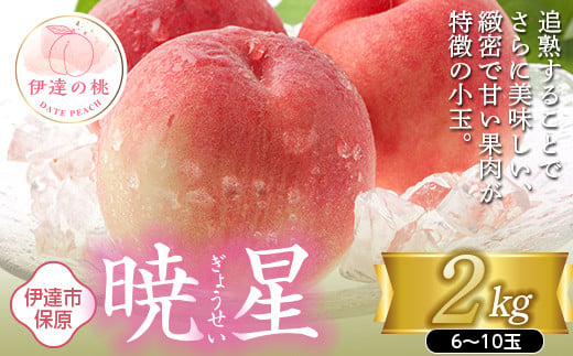 福島県産 暁星 2kg 2024年7月中旬～2024年7月下旬発送 先行予約 予約 伊達の桃 ぎょうせい 小玉 桃 もも モモ 果物 くだもの フルーツ 国産 食品 F20C-502