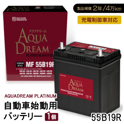 AQUADREAM PLATINUM 自動車始動用バッテリー 充電制御車対応  55B19R 1個【配送不可地域：沖縄】【1565849】
