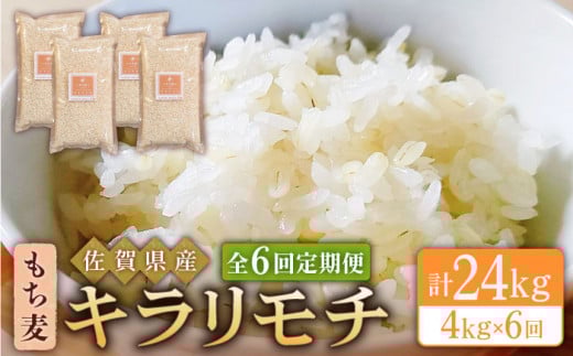 【全6回定期便】もち麦 キラリモチ 4kg ( 1kg×4袋 ) 【大塚米穀店】 [HBL040]