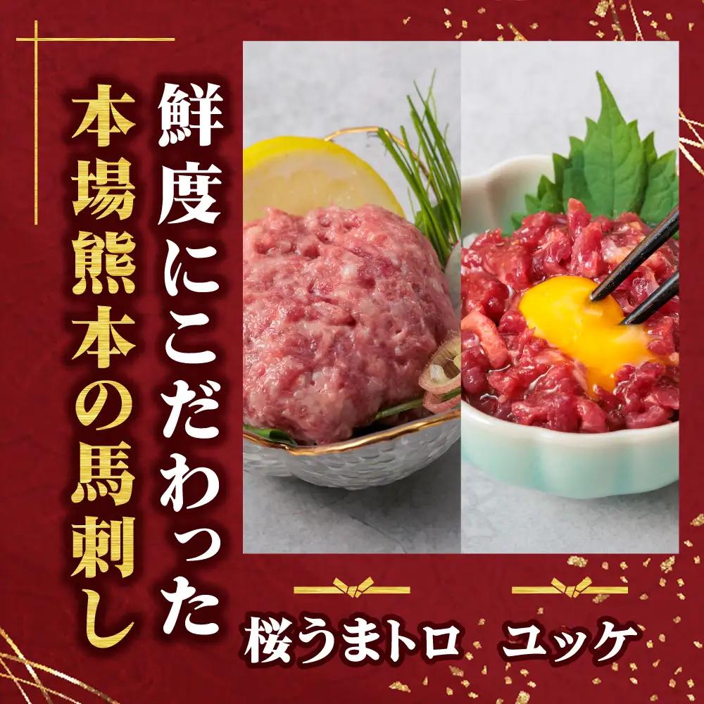 【ふるさと納税】5種食べ比べ 国産 鮮馬刺し バラエティーセット 計340g 赤身 桜うまトロ ユッケ 大トロ ロース 専用タレ付き 小分け 真空パック 千興ファーム 熊本 阿蘇市