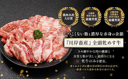 神戸牛 牛肉 牝 上カルビ 焼肉 川岸畜産 神戸牛【1000g】【冷凍】