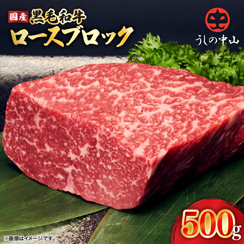 【ふるさと納税】うしの中山 ロース ブロック 500g 和牛 黒毛和牛 ステーキ バーベキュー ローストビーフ A4 A5 国産【株式会社nixy 中山亭 鹿屋店】