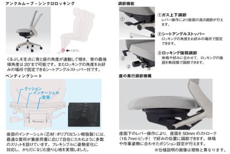 オフィスチェア イトーキ ノートチェア 【ライトグレー】 【EI020W】 オフィス ゲーミング 日本製