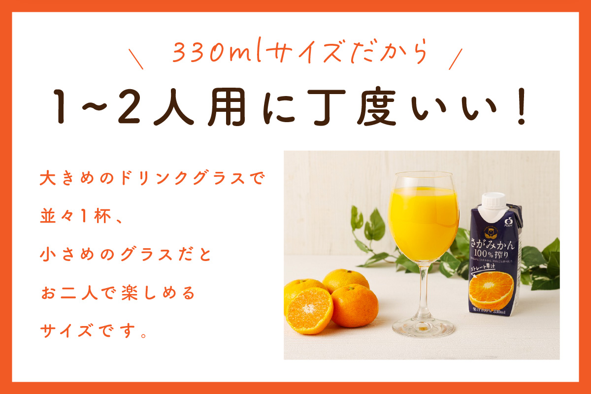 【佐賀県産温州みかん使用】 みかんジュース さがみかん100%搾り 330ml×12本入り 2箱セット 173-A067_イメージ5