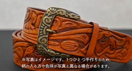 牛革ベルト アンティークタン染め【太さ40mm / 厚さ3.7mm / L(130cm)】 [BE046ya-L]
