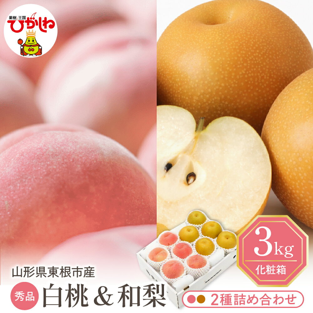 【ふるさと納税】2025年 先行予約 白桃 和梨 詰め合わせ 3kg / 桃 ナシ 梨 フルーツ くだもの 果物 セット 箱入り 化粧箱 期間限定 大容量 先行予約 取り寄せ グルメ ご当地 特産 産地 直送 送料無料