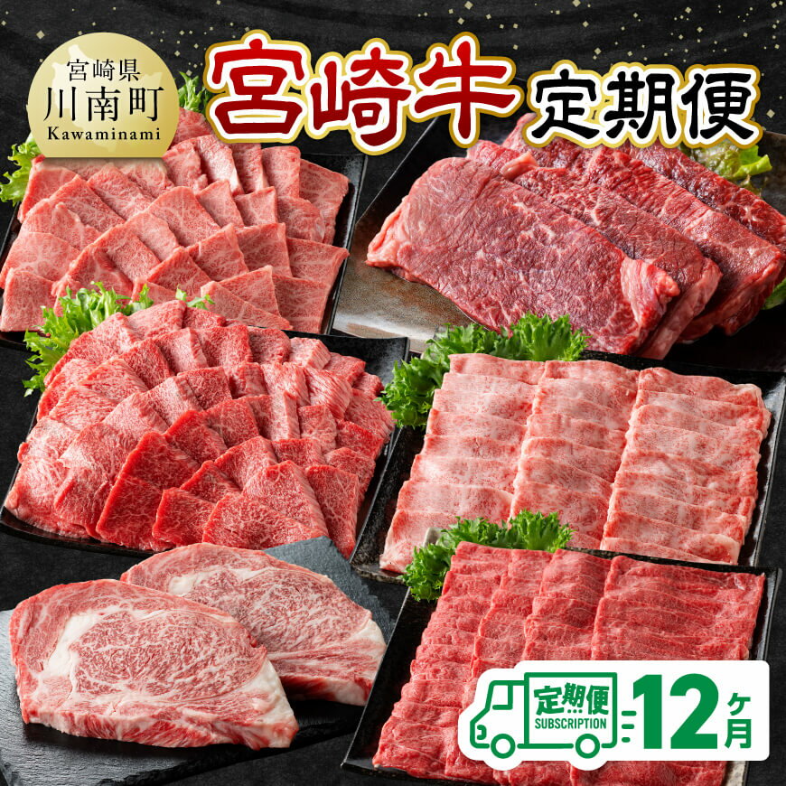 【ふるさと納税】【12ヶ月定期便】宮崎牛定期便 - 肉 牛肉 宮崎牛 黒毛和牛 鶏肉 宮崎県産 九州産 国産 肩ロース ウデ モモ すき焼き しゃぶしゃぶ スライス 焼しゃぶ すきしゃぶ 焼肉 BBQ 定期便 C11123t12