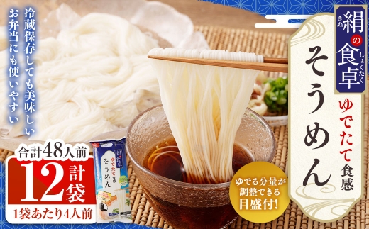絹の食卓そうめん 360g×12袋 そうめん 素麺 麺類 麺 和食 お弁当 アレンジ 冷蔵保存
