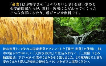 3ヶ月定期便“九州熊本産”金麦２ケース（計3回お届け 合計6ケース：350ml×144本）阿蘇の天然水100％仕込 ビール お酒 アルコール 熊本県御船町 (350ml×48本) ×3カ月《お申込み月