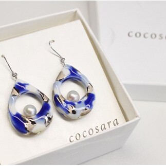 cocosara 有田焼 雫のピアス【teardrop】 A45-55