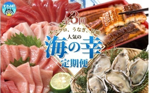 
                  【3回定期便】【毎月お届け】海の幸定期便 【すべて国産！人気のうなぎ・牡蠣・本マグロを3回お届け】 / 海鮮 鰻 ウナギ 牡蠣 カキ まぐろ 鮪 人気 豪華 贈答 贈り物 ご褒美 お祝い ギフト プレゼント 【tkb607】
                