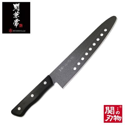 ふるさと納税 関市 H21-02 兼常作 穴あき・リブ付き フッ素コーティング 先丸牛刀包丁 210mm