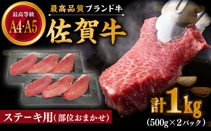 【贅沢部位】佐賀牛 おまかせ ステーキ 1000g(500g×2)【川?ｱ畜産】牛肉 [IAX036]