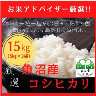 ふるさと納税 魚沼市 【令和8年産先行受付】『お米アドバイザー厳選!』魚沼産コシヒカリ　精米　15kg(5kg×3袋)