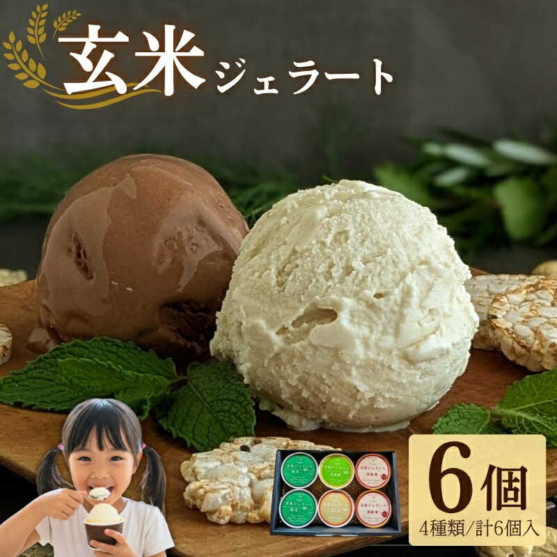 【ふるさと納税】卵・生乳 不使用 無添加 玄米ジェラート6個「宇治抹茶 / 和紅茶 / ほうじ茶 / 玄米茶」（グルテンフリー 乳 卵アレルギー対応 アイス アイスクリーム 詰め合わせ セット 京都 こども 子供 ビーガン ヴィーガン ココナッツミルク デザート 夏