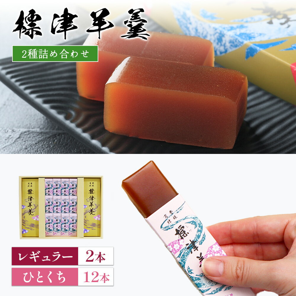 【ふるさと納税】標津羊羹2種詰合せ レギュラーサイズ380g×2本 ひとくちサイズ50g×12箱 羊羹 羊かん セット 和菓子 お茶菓子 詰め合わせ 贈答用 ギフト ようかん スイーツ お取り寄せ ふるさと納税 北海道 中標津町 中標津 【22001】