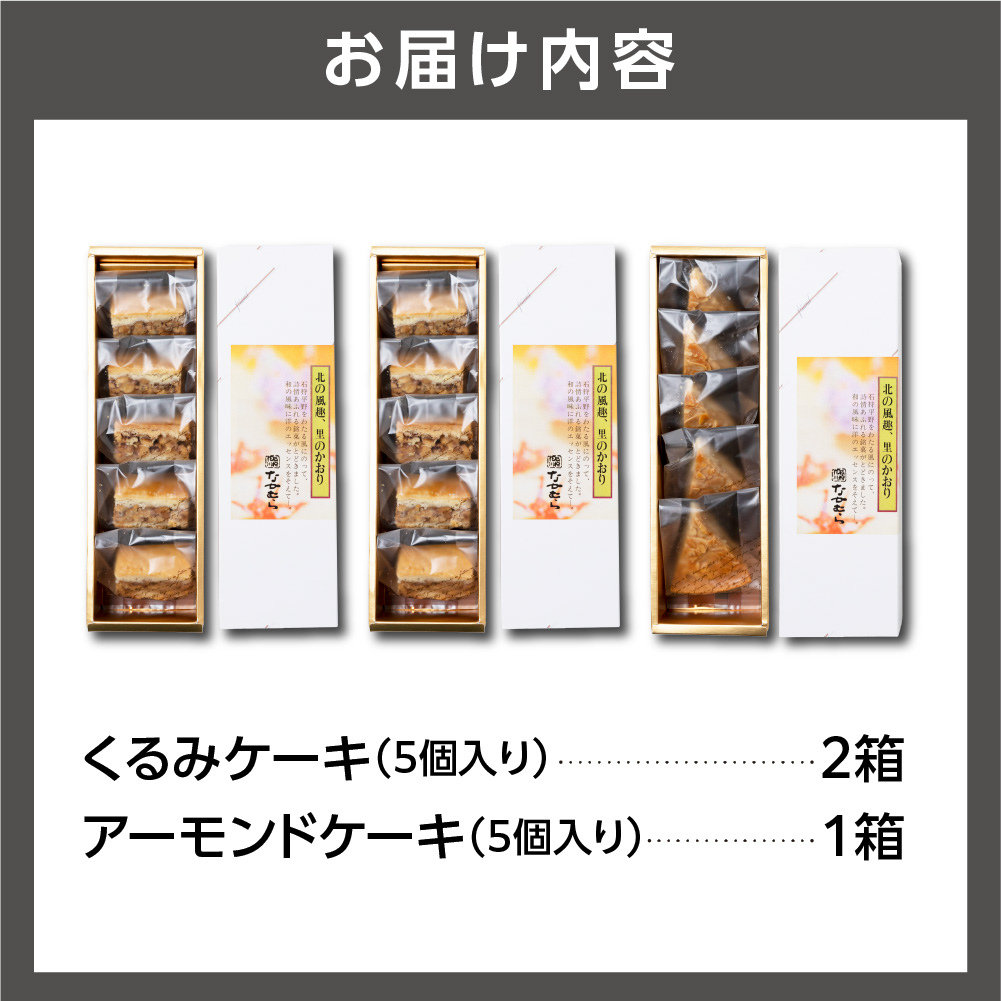 くるみとアーモンドケーキセット