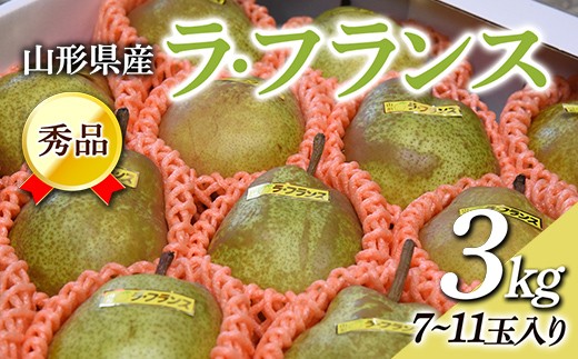 【2026年度先行予約】山形県産 秀品 ラ・フランス 3kg  なし ナシ 梨 デザート フルーツ 果物 くだもの 果実 食品 山形県 FSY-0454