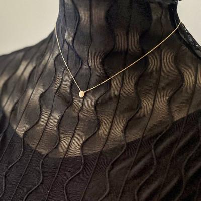 ふるさと納税 大津市 【18金 ラボダイヤネックレス 0.093ct】40cm メレデザインペンダント 大人アクセ K18 |  | 01