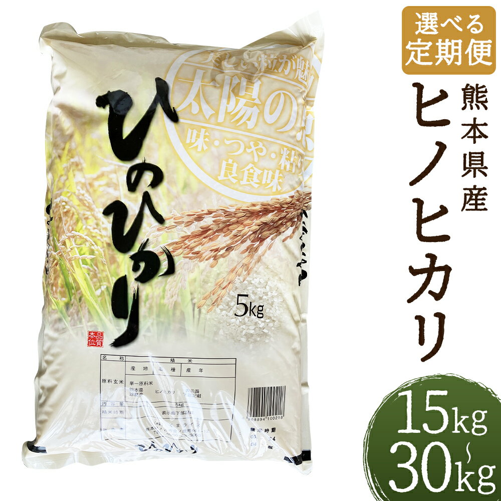 【ふるさと納税】＜選べる定期便＞【令和7年産】ヒノヒカリ 1回あたり5kg 1ヶ月毎 3回 6回 お米 米 こめ コメ 白米 精米 単一原料米 ご飯 ごはん 熊本県産 国産 九州 熊本県 人吉市 送料無料 【2026年9月下旬迄発送予定】