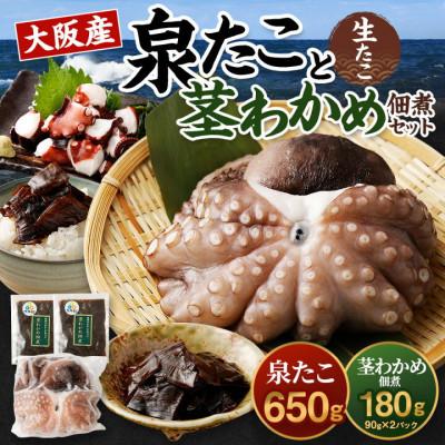 ふるさと納税 阪南市 【2025年11月8日より順次発送】大阪産 泉タコ(生たこ)650gと茎わかめ佃煮180gのセット