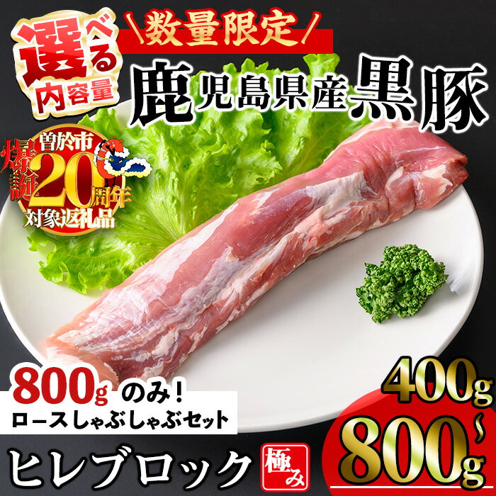 【ふるさと納税】【数量限定】＜お届け回数・内容量が選べる！＞かごしま味わい黒豚 極みヒレ肉 (400g) or (600g) or (800g+ロースしゃぶしゃぶ1P) or (定期便 全3回 計1.2kg) 黒豚 鹿児島県産 豚 鹿児島県産黒豚 極み 冷凍 ヒレ ブロック ヒレ肉 定期便 定期配送【KNOT】