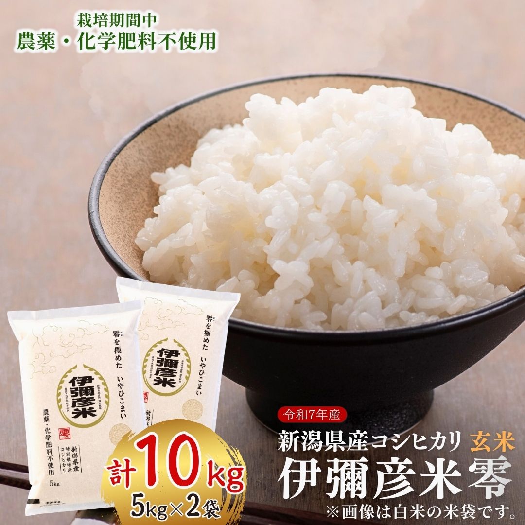 【ふるさと納税】玄米 10kg (5kg×2) 新潟 コシヒカリ 令和7年産 伊彌彦米 零(ぜろ) 農薬・化学肥料不使用 特別栽培米コシヒカリ | こしひかり 10キロ お米 こめ コメ げんまい いやひこまい 送料無料 ブランド米 ギフト 贈答 贈り物 新潟県 弥彦村 第四生産組合