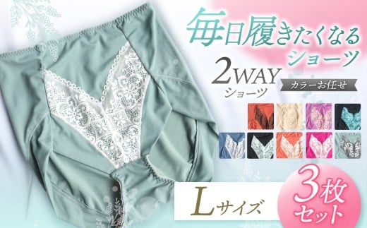 2WAYショーツ Lサイズ 3枚セット カラーおまかせ | 衣類 下着 ショーツ ファッション 千葉県 君津市 きみつ