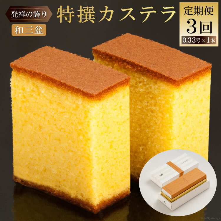 【ふるさと納税】 3回 定期便 特撰カステラ（和三盆）0.33号×1本 [文明堂総本店 長崎県 雲仙市 item1363] カステラ かすてら 長崎 定期