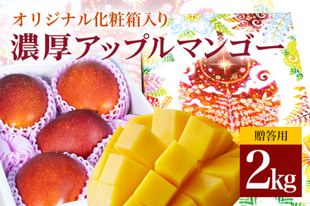 【 先行予約 2026年 発送 】 沖縄県 糸満産の「 濃厚 アップルマンゴー 」2kg オリジナル 贈答用 化粧箱入り 沖縄県産 マンゴー 完熟マンゴー 果物 くだもの フルーツ 完熟 夏 旬 沖縄 産地直送 農家直送 甘い 糸満市 (生産者 ゆいぐくるマンゴー)