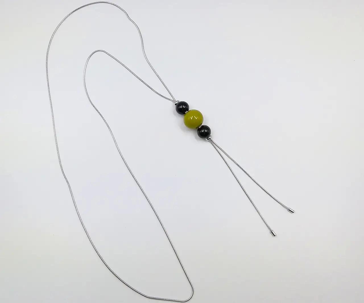 輪島うるし塗 Ｙ字ネックレス（漆塗）マスカット　wa049　ネックレス