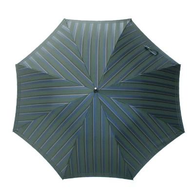 ふるさと納税 富士河口湖町 槙田商店【紳士雨傘】長傘 Tie Stripe×Plain ダークグリーン |  | 01