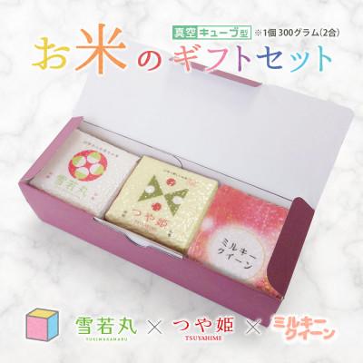ふるさと納税 鶴岡市 真空キューブ米 詰め合わせ 300g(2合)×3個 山形県産 つや姫/雪若丸/ミルキークイーン