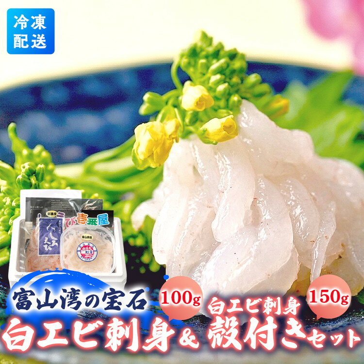 【ふるさと納税】シロエビ刺身100g・シロエビ殻付き150gセット【お中元】｜白エビ 白えび 白海老 しろえび エビ えび 海老 刺身 刺し身 さしみ 国産 新鮮 富山県産 富山湾 富山 北陸 北陸産 魚貝類 魚介類 魚貝 魚介 甘い おかず 海産物 おすすめ 人気