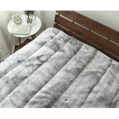 ふるさと納税 岸和田市 【シングル】備長炭混わた入り　フェイクファー敷パッド＜グレー＞　BFP-10S-GY |  | 03