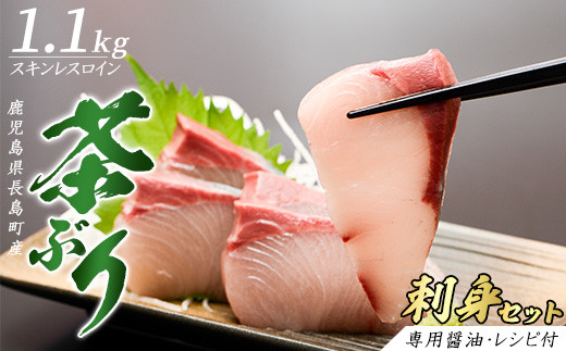
<鹿児島県長島町産> どん薩摩の茶ぶりのお刺身セット（専用醤油付き・大）【株式会社Never Land】never-1138
