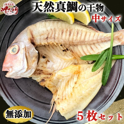 【ふるさと納税】岬だよりの大人気 天然真鯛の干物　中サイズ5枚セット【配送不可地域：離島】【1464054】