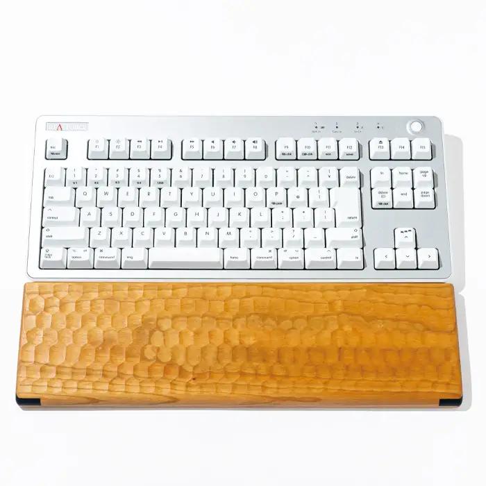 汎用型　亀甲名栗木製パームレスト　松2　MIDOL　ブラックチェリー No.898-02