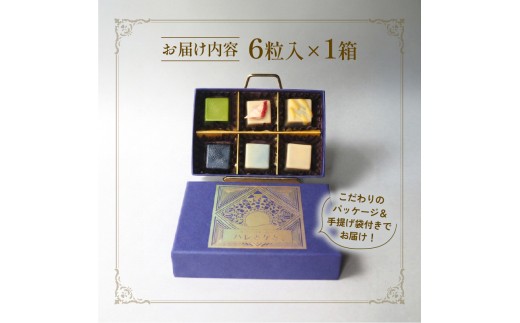 【冬季発送】ローチョコレート 6個入り ヴィーガンチョコレートギフト 手提げ袋付き 化粧箱入り ギフト 記念日 誕生日 バレンタイン 乳製品不使用 ヴィーガン ビーガン ショコラ チョコ チョコレート ロースイーツ グルテンフリー プレゼント 贈答 贈り物 滋賀 彦根