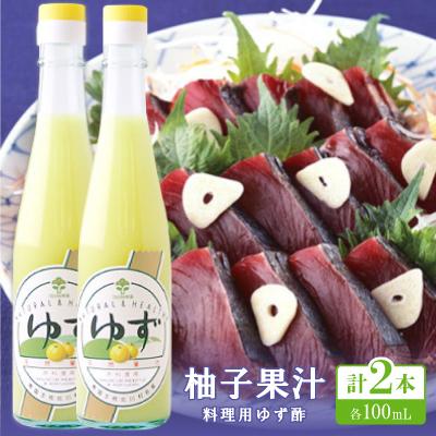 ふるさと納税 北川村 柚子果汁(料理用ゆず酢)100ml×2本 【池田柚華園】
