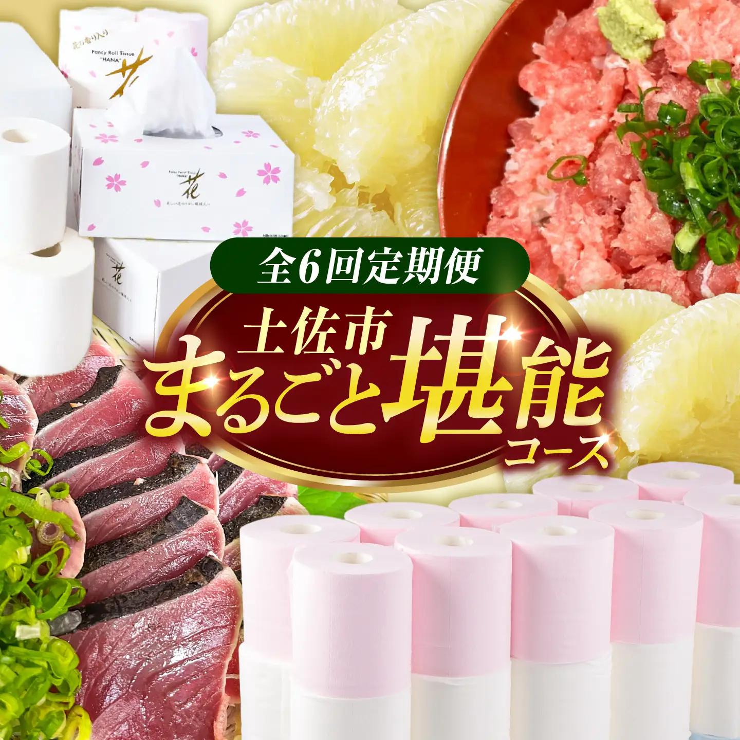 【全6回定期便】土佐市まるごとセット 高知県土佐市 /文旦 鰹たたき トイレットペーパー ネギトロ  【土佐市役所】 [BQCD013]