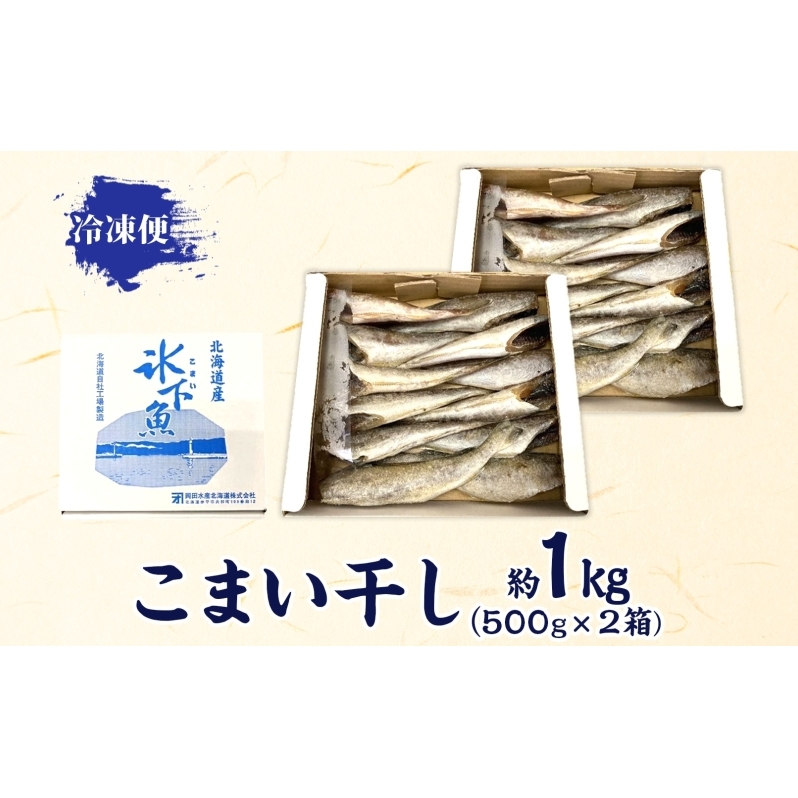 北海道産こまい干し 約1kg(500g×2) 化粧箱入 氷下魚 干し魚 おかず おつまみ 揚げ物 魚貝類 干物 タラ科漁獲急速冷凍塩 味付け _イメージ4