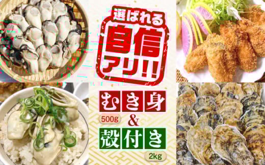 【11月上旬以降順次発送】特選 牡蠣三昧！【生牡蠣】広島牡蠣 むき身500g／殻付き2kgセット (加熱用) 牡蠣 かき カキ むき身 殻付き 広島 江田島市/株式会社門林水産[XAO015] 牡蠣 むき身 殻付き 殻付 殻 かき カキ 生牡蠣 広島牡蠣 オイスター カキフライ 魚介類 魚介 貝類 海鮮 広島県産 国産 産地直送 贈答 ギフト 特産品