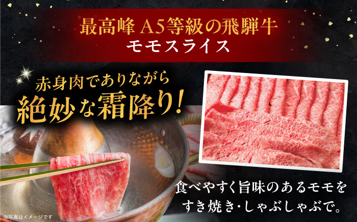 【3回定期便】 飛騨牛 モモスライス A5ランク 500g しゃぶしゃぶ・すき焼き 和牛 国産 霜降り 恵那市 / 岩島屋 [AUAJ039]