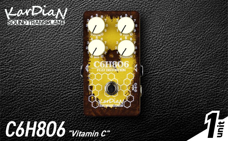 
            C6H8O6 "Vitamin C"　トランジスタ ファズ ペダル 2EQ サウンドメイキング エフェクター エレキ ギター ベース 楽器 アクセサリ 音響機材 滋賀県 守山市
          