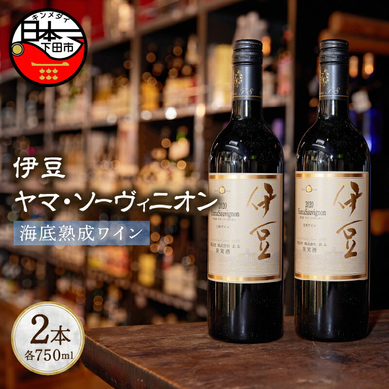【ふるさと納税】 酒 ワイン 赤ワイン 数量限定 海底 熟成 6ヶ月 750ml 2本 辛口 ヤマ・ソーヴィニオン お取り寄せ 静岡 下田 伊豆 アルコール12% 【地酒と地場産品の店 豆州庵】 送料無料