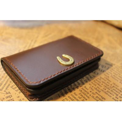 ふるさと納税 栗東市 蹄鉄付き名刺入れ(ダークブラウン) |  | 01